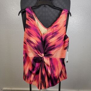 Ambernoon ii Women's Vibrant Pink and Purple Women's Swim Top Size 20w